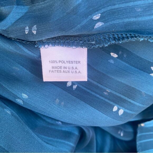 Misa Gabriella Ruffle Midi Dress Holiday Teal Size XS - Picture 8 of 16